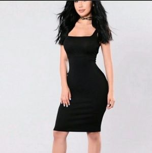 Black fashion nova midi dress